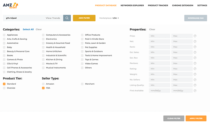 AMZScout Web App - 产品数据库和产品追踪器